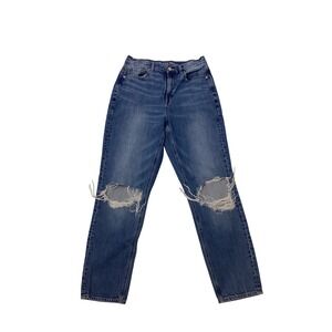 American Eagle Outfitters Womens Size 8 Long Ripped Knee Straight Leg Jeans
